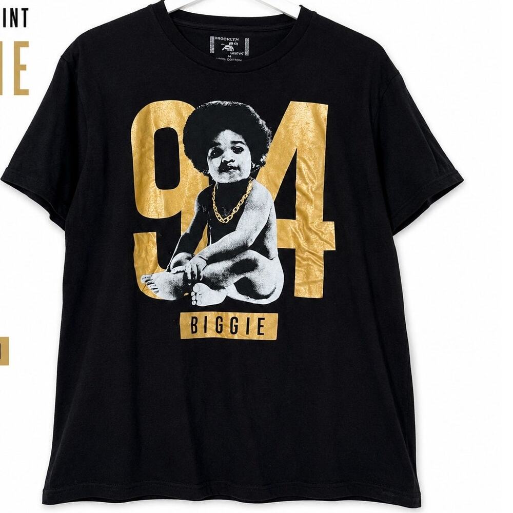 Notorious B.I.G. Big Poppa Ready To Die 1994 Graphic T-Shirt Black Size Large